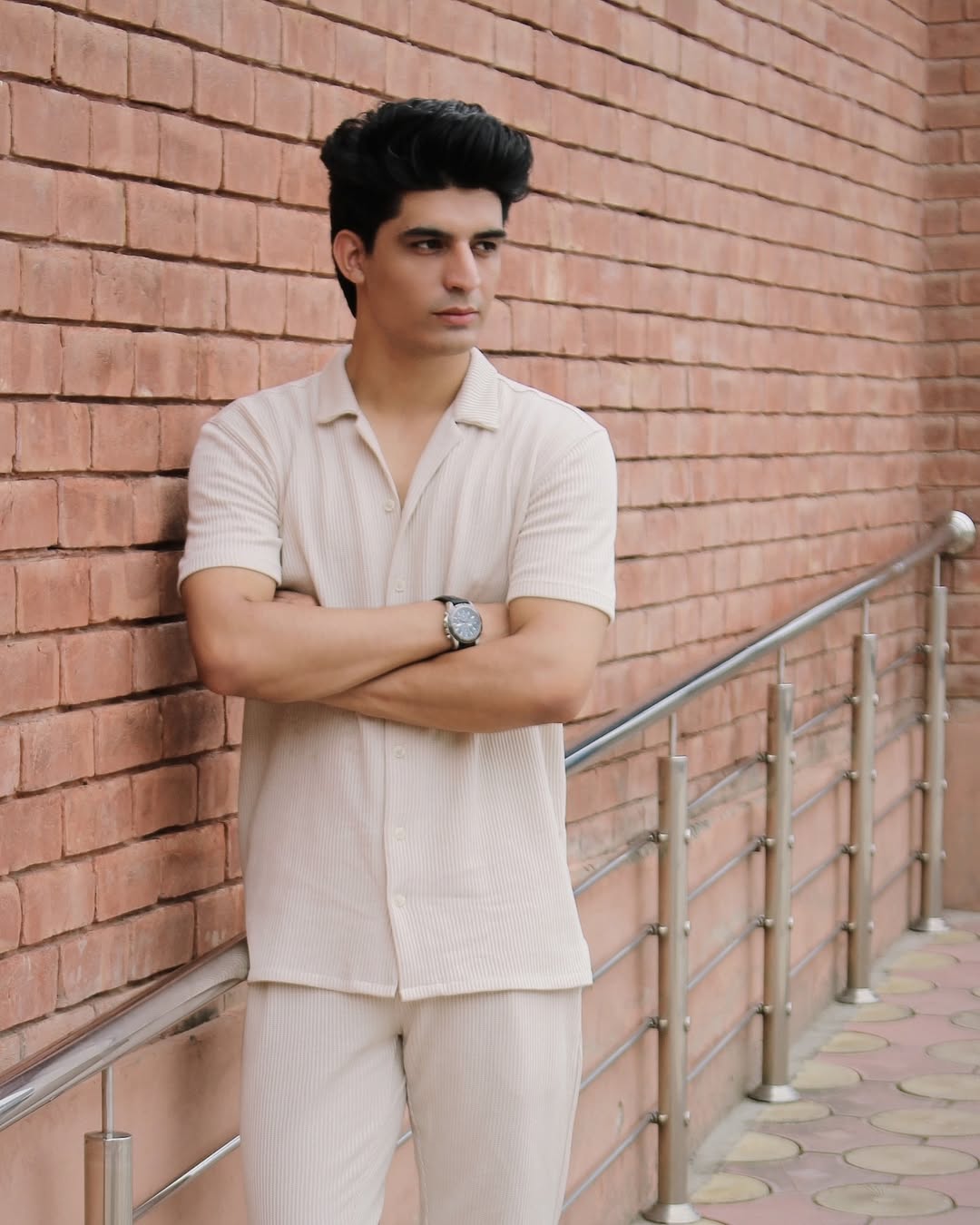PREMIUM OFF WHITE TEXTURE COTTON MADE FORMAL OUTFIT