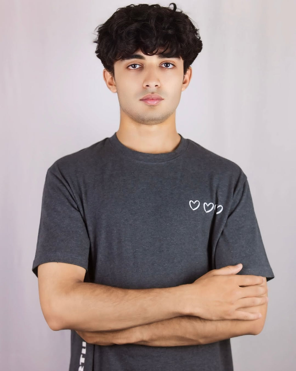 PREMIUM PRINTED CHARCOAL TEE