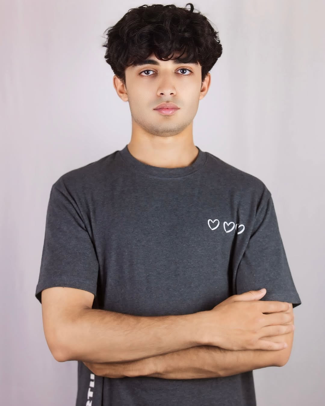 PREMIUM PRINTED CHARCOAL TEE